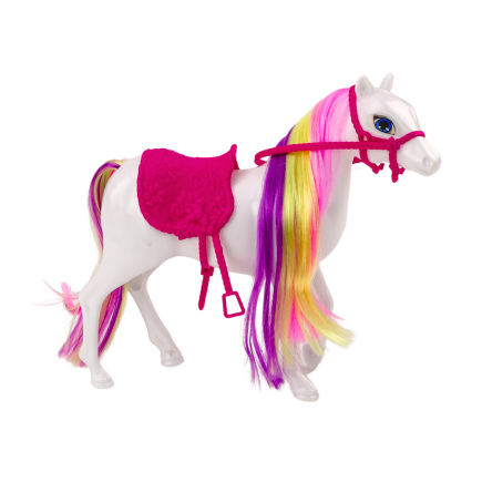 Figurka konia biały koń do czesania siodło stajnia farma cute horse