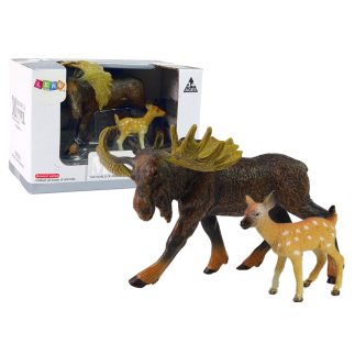 Zestaw 2 figurek łoś sarna zwierzęta leśne figurka