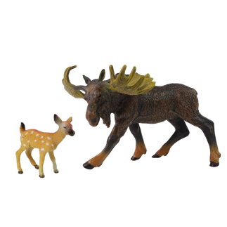 Zestaw 2 figurek Łoś i Sarna - Zwierzęta Leśne Figurki EAN 5905214971229