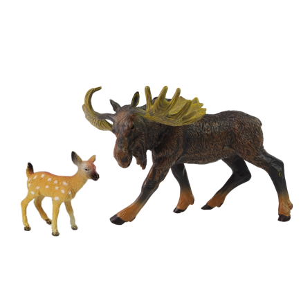 Zestaw 2 figurek Łoś i Sarna - Zwierzęta Leśne Figurki EAN 5905214971229