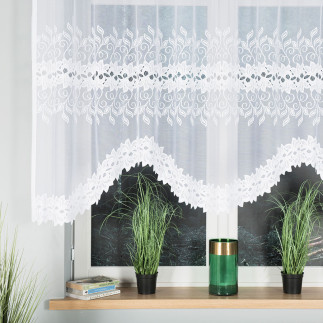 Firanka żakardowa Bastia 280x130 cm, kolor biały 001, gotowa do zawieszenia, EAN: 5907693254510
