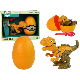 Zestaw dinozaur tyranozaur rex z jajkiem diy śrubokręt pomarańczowy