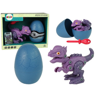 Zestaw dinozaur stygimoloch z jajkiem diy śrubokręt fioletowy