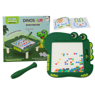 Tablica magnetyczna edukacyjna dinozaur pad układanka zielona koraliki