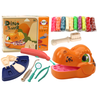 Zestaw kreatywny dinozaur dentysta ciastolina akcesoria