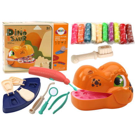 Zestaw kreatywny dinozaur dentysta ciastolina akcesoria