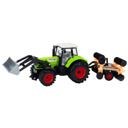 Traktor rolniczy koparka z broną talerzową napęd zielony, EAN: 5905991010654