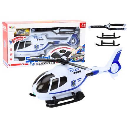 Helikopter policyjny śmigłowiec jeżdżący światła dźwięki