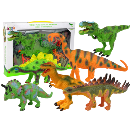 Zestaw dinozaurów figurki modele 6 sztuk akcesoria