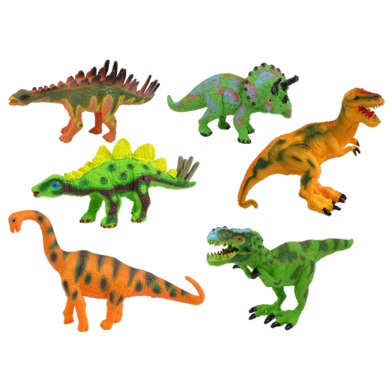 Zestaw Dinozaurów Figurki Modele 6 Sztuk z Akcesoriami - EAN: 5905214970550