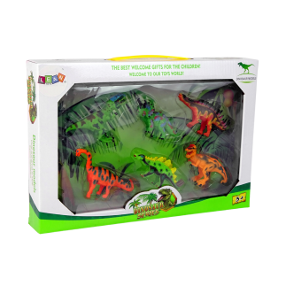 Zestaw dinozaurów figurki modele 6 sztuk akcesoria
