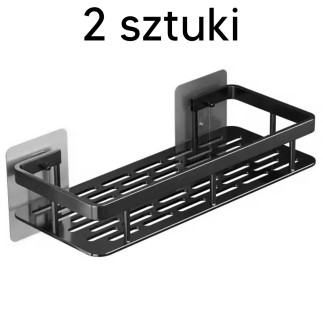 Da264 2x półka łazienkowa pod prysznic    czarna