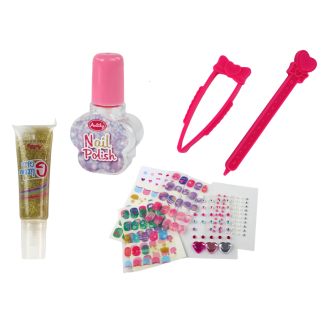 Walizka z akcesoriami do paznokci manicure naklejki tipsy