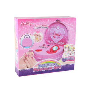 Walizka z akcesoriami do paznokci manicure naklejki tipsy