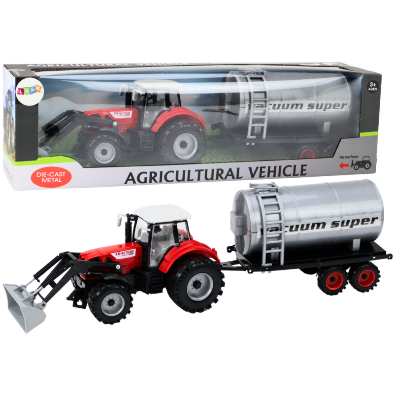 Traktor Rolniczy Koparka z Cysterną Napęd Czerwony EAN: 5905991010647
