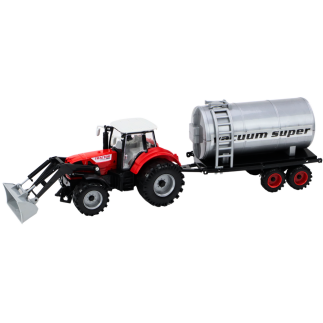 Traktor Rolniczy Koparka z Cysterną Napęd Czerwony EAN: 5905991010647