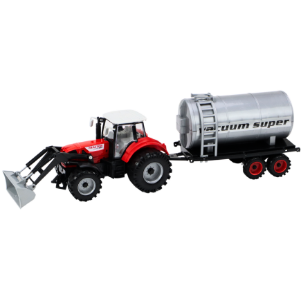 Traktor Rolniczy Koparka z Cysterną Napęd Czerwony EAN: 5905991010647