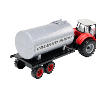 Traktor rolniczy koparka z cysterną napęd czerwony