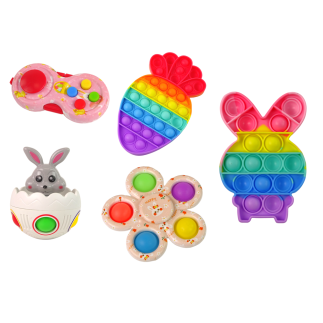 Zestaw zabawek wielkanocnych fidget toys pop it 25 elementów