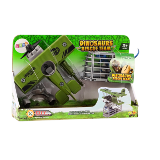 Samolot awionetka transport dinozaurów klatka rozkręcany zielony