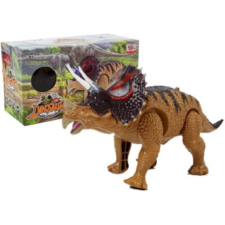Dinozaur triceratops żółty na baterie