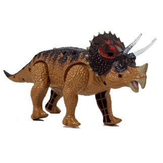 Dinozaur triceratops żółty na baterie
