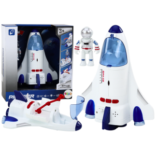 Statek kosmiczny napęd światła dźwięki kosmonauta biały