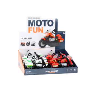 Motocykl policyjny 1:10 światła dźwięki biały czerwony
