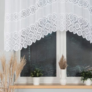 Firanka żakardowa Maria gotowa, wzór pasowy 250x120cm, kolor biały 001, EAN: 5907693242654