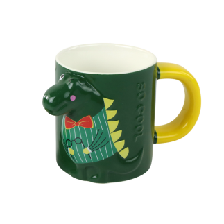 Kubek z przykrywką zielony dinozaur 400 ml