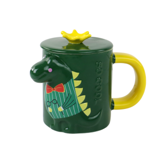 Kubek z przykrywką zielony dinozaur 400 ml