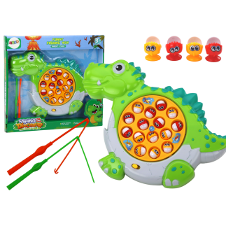 Gra zręcznościowa łowienie rybek plansza dinozaur zielony