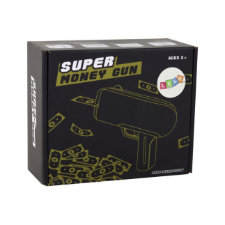 Pistolet na pieniądze strzelający czerwony wyrzutnia money gun banknoty