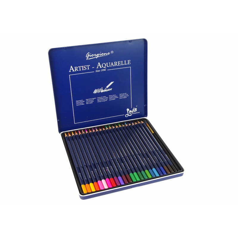 Zestaw 24 kredek akwarelowych w metalowym pojemniku - EAN: 5905679076668