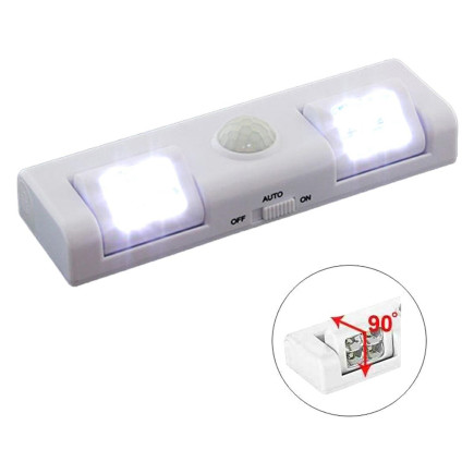 Zd26a lampka 8 led czujnik ruchu biała