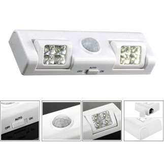 Zd26a lampka 8 led czujnik ruchu biała