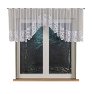 Malwina firanka żakardowa odpasowana, szerokość 410 x  wysokość 80cm, kolor 001 biały