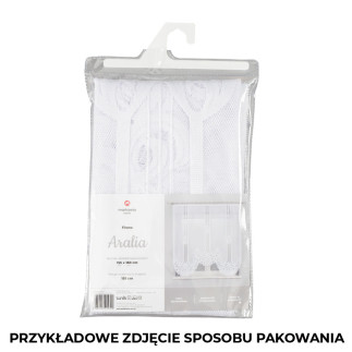 Malwina firanka żakardowa odpasowana, szerokość 410 x  wysokość 80cm, kolor 001 biały