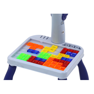Mini projektor stolik tetris 2w1 jednorożec niebieski