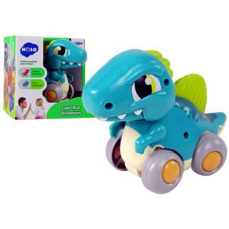 Dinozaur na kółkach niebieski figurka spinosaurus