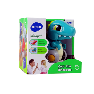 Dinozaur na kółkach niebieski figurka spinosaurus
