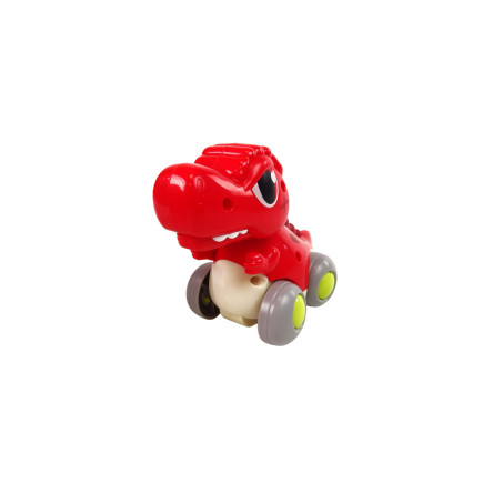 Dinozaur na kółkach t-rex czerwony figurka