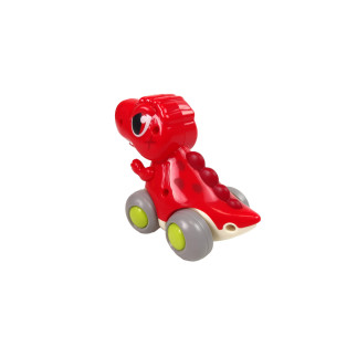 Dinozaur na kółkach t-rex czerwony figurka