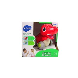 Dinozaur na kółkach t-rex czerwony figurka
