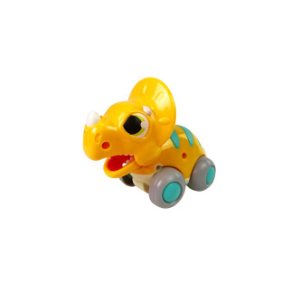 Dinozaur na kółkach żółty triceratops figurka