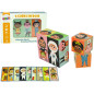 Drewniane Klocki Puzzle - Kreatywne Postacie 6 Części Kolorowe, EAN: 5904665990223