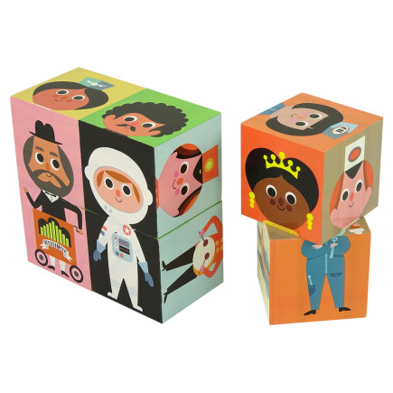 Drewniane Klocki Puzzle - Kreatywne Postacie 6 Części Kolorowe, EAN: 5904665990223