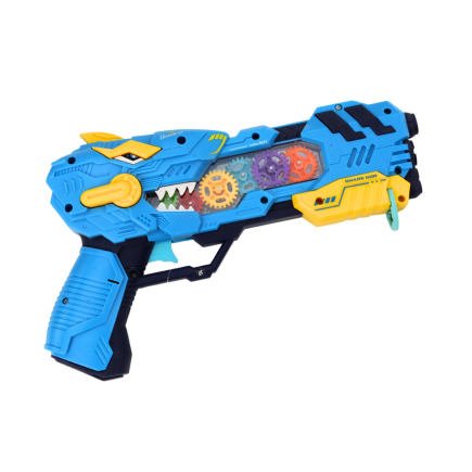 Pistolet projektor dinozaur z efektami świetlnymi i dźwiękowymi niebieski/czerwony EAN: 5905991007197