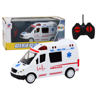 Zdalnie sterowana karetka ambulans rc światła dźwięki biała