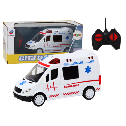 Zdalnie sterowana karetka ambulans rc światła dźwięki biała